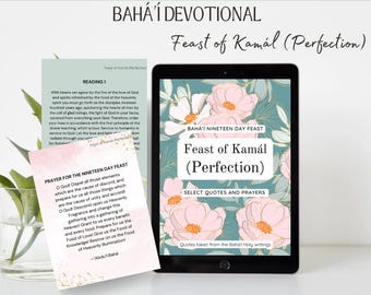 Bahai Neunzehn-Tage-Fest druckbare digitale Datei, Fest des Kamál (Perfektion) Devotionalienprogramms, 10 Lesungen, Gebete, 19-Tage-Fest