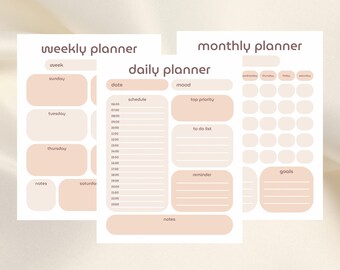 20 Page Bundle, Food Journal Tracker, Gesundheits-Tracker, Journal für Mentale Gesundheit, Tagesplaner, Mahlzeitenplaner, Einkaufsliste, Fitness, To-do-Liste