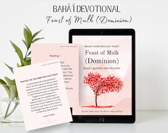 Bahai Neunzehn-Tage-Fest druckbare digitale Datei, Fest des Mulk (Dominion) Devotionalienprogramms, 10 Lesungen, Gebete, 19-Tage-Fest