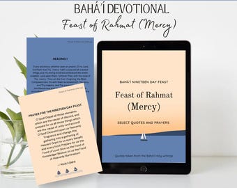 Bahai Neunzehn-Tage-Fest druckbare digitale Datei, Fest des Rahmat (Barmherzigkeit) Devotionalienprogramm, 10 Lesungen, Gebete, 19-Tage-Fest