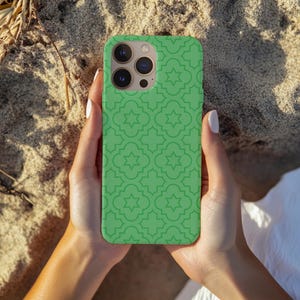Geometric Pattern Tough Phone Cases - Stylish Green Protection, Durable Cover, Gift for Tech Lovers, Trendy Phone Accessory