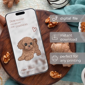 Lindo cachorro PNG | Sublimación digital de perro | Archivo zip con PNG y PDF | Arte de perro imprimible para camisetas, tazas y pegatinas