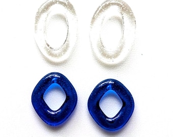 Fused Glass Jewelry Links, 8 Assortment