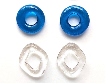 Fused Glass Jewelry Links, 8 Assortment