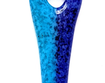 Fused Glass Jewelry Pendant,  Blue Jewelry Component