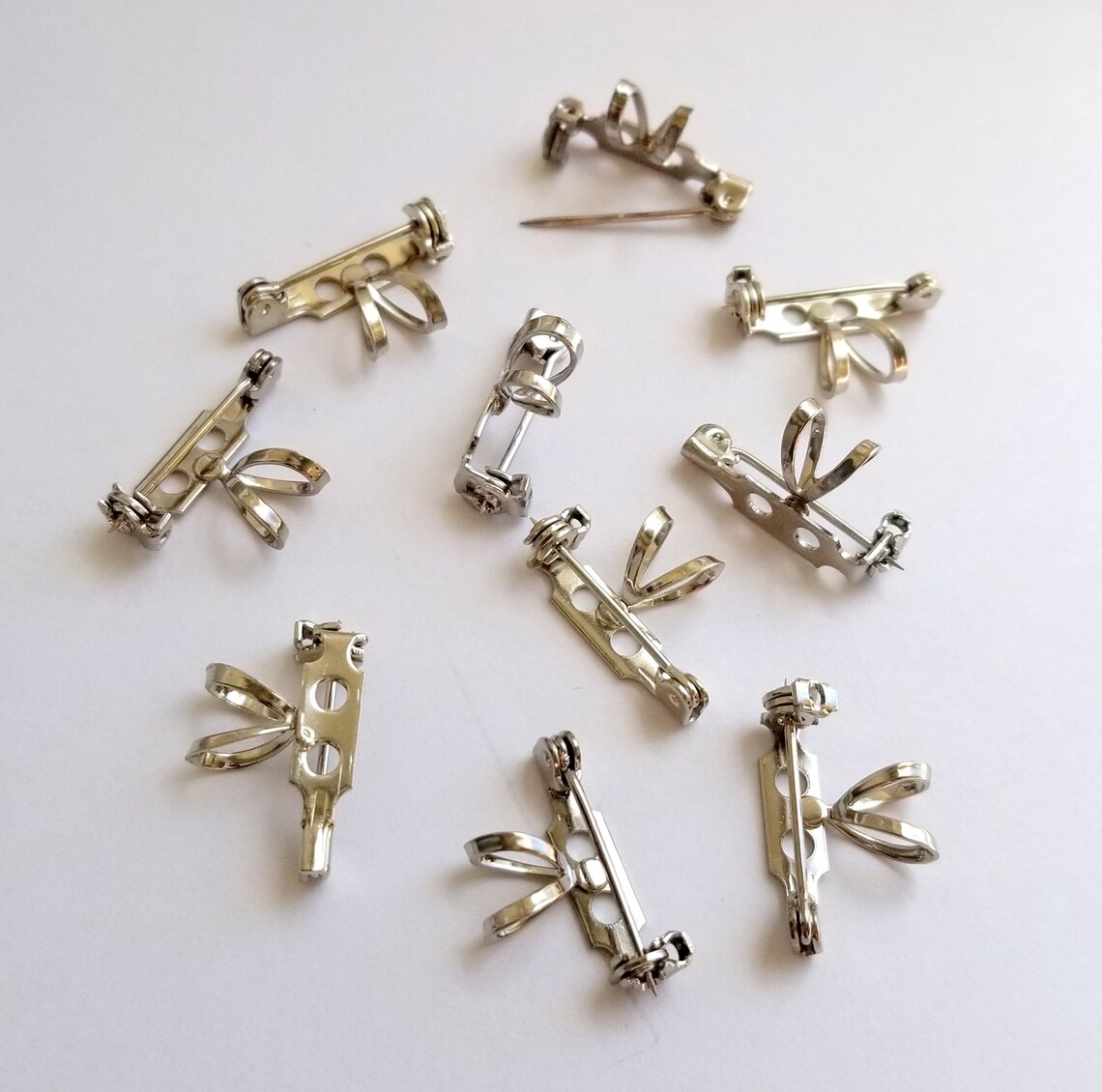 10 Bar Pins with Bail 3/4 inch Jewelry Bail Pin Back Glue Etsy
