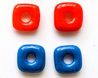 Fused Glass Jewelry Links, 8 Small Colorful Assortment