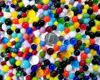 COE 90 Mixed Color Glass Fusing Dots, 2 ounces,  Frit Balls, Fusable Glass Dots, glass fusing