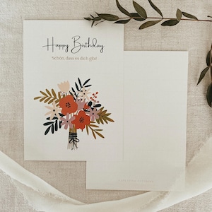 Tarjeta de cumpleaños | Feliz Cumpleaños | Tarjeta de cumpleaños | ramo de flores