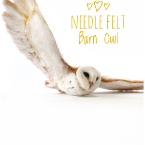 Needle Felt Owl, Barn Owl Art, Soft Sculpture, Bird Taxidermy Art Gift, Birdwatcher Gift, Nature Lover Gift image 2