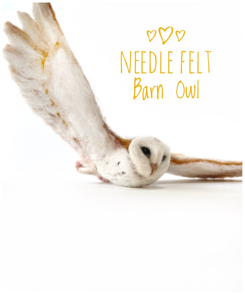 Needle Felt Owl, Barn Owl Art, Soft Sculpture, Bird Taxidermy Art Gift, Birdwatcher Gift, Nature Lover Gift image 2