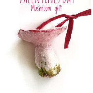 SALE. Mushroom Ornament, Clay Gift Set, Home Decor Gift, Fungi Chef Gift, Kitchen Gift Large Heart
