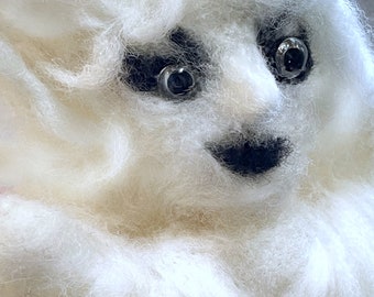 Halloween Sale, Needle Felted Ghost, Harriet, Spooky Soft Sculpture, Party Decor, Fall Gift Giving