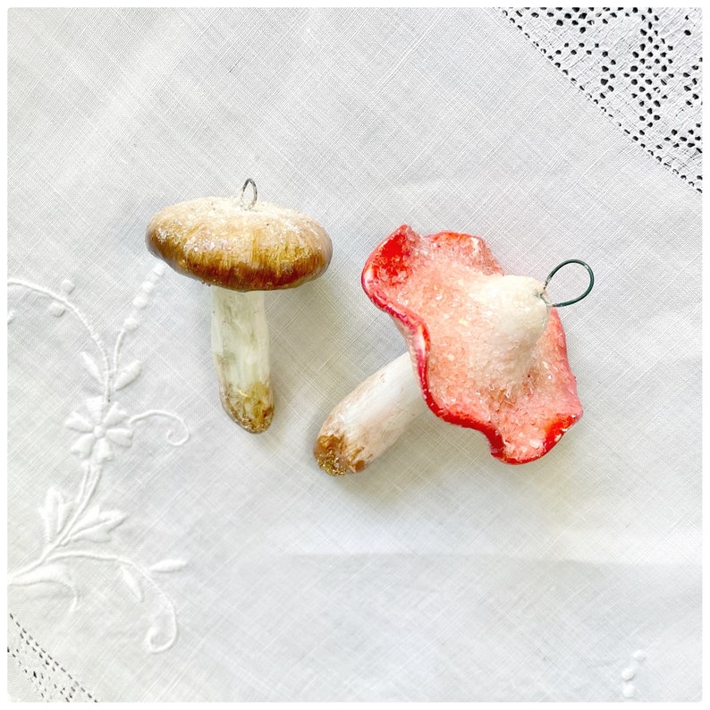 Mushroom Gift,Vegan Clay Art Gift, Individual OR Set of Two, Home Decor, Pottery Mushroom Gift image 5