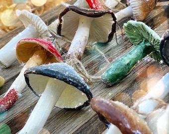 Clay Mushroom Ornaments