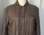 Vintage soft leather quilted bomber jacket size 42 womens medium large mens small
