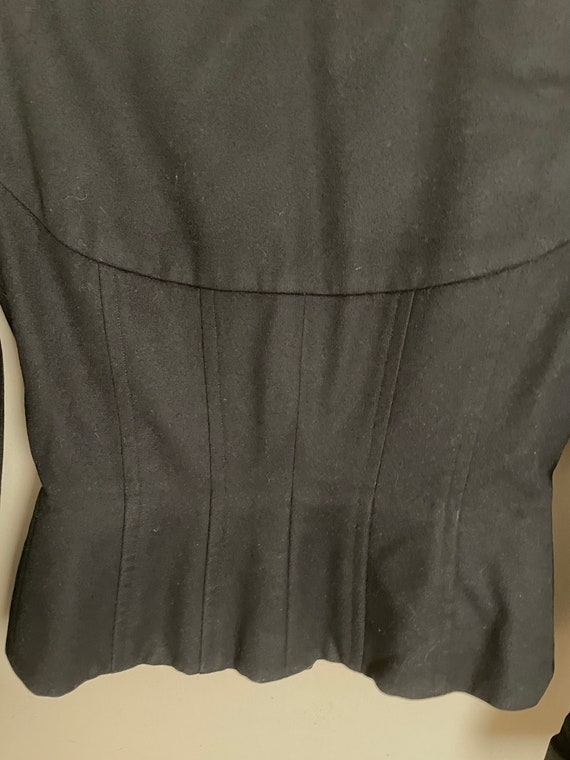Vintage Blazer 1930s black wool corset waist coat… - image 4