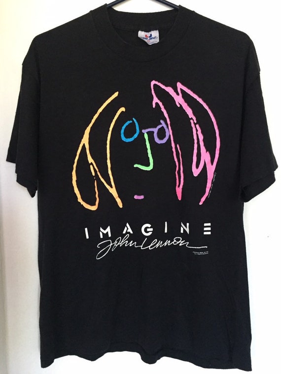 John Lennon Imagine Black T Shirt True 
