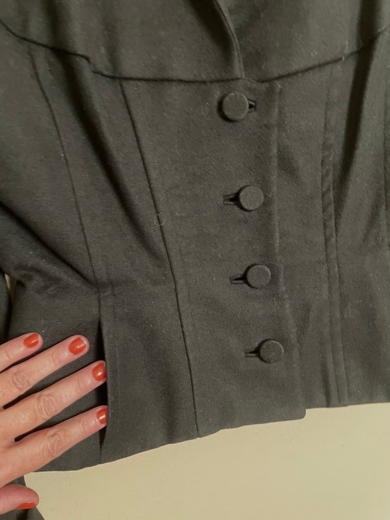 Vintage Blazer 1930s black wool corset waist coat… - image 3