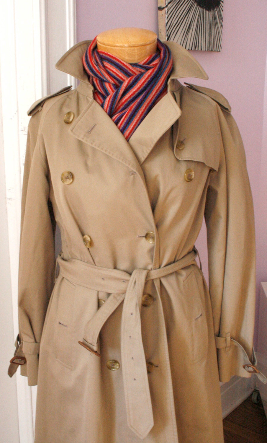 Vintage Burberry Belted Trench coat ladies size 14 long nova Etsy