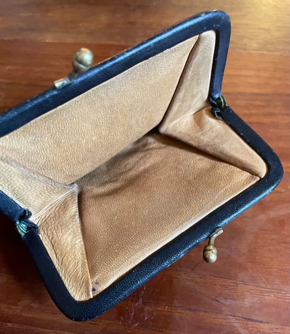 Designer leather top coin purse