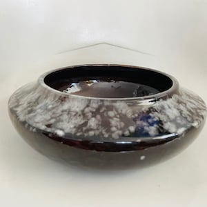 Vintage California Pottery Planter: MCM Speckled Glaze, Frank Mireno
