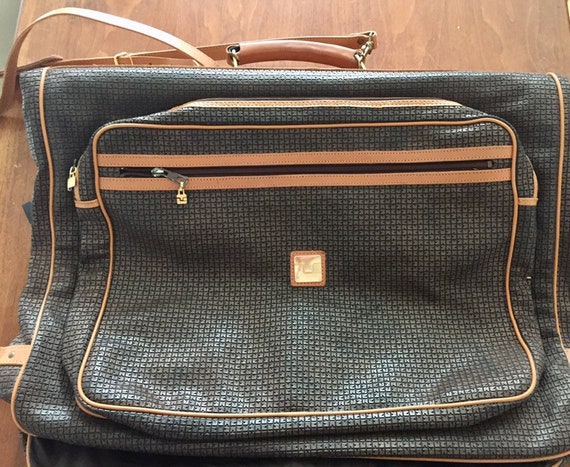 Ted Lapidus logo print luggage travel garment bag