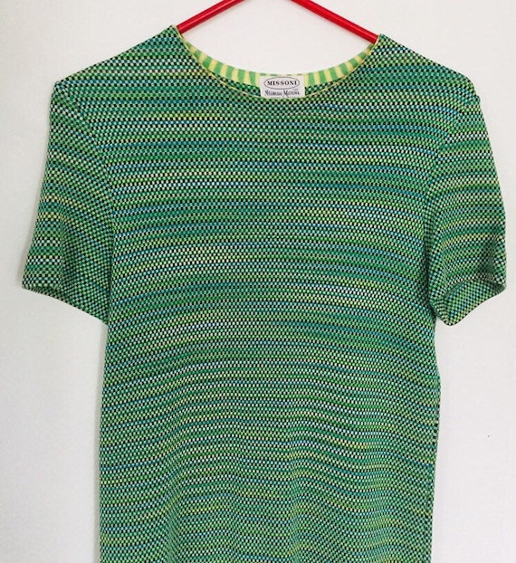 Vintage Missoni knit tube dress knitwear lime gree