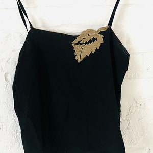 Christian Dior Vintage top black silk camisole tank top designer lingerie 1980’s