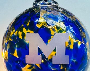 University of Michigan Blown Glass Ornament