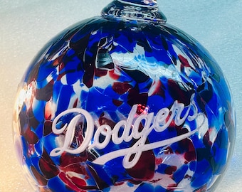 Los Angeles Dodgers Blown Glass Ornament - 2025 MLB World Series Champions!