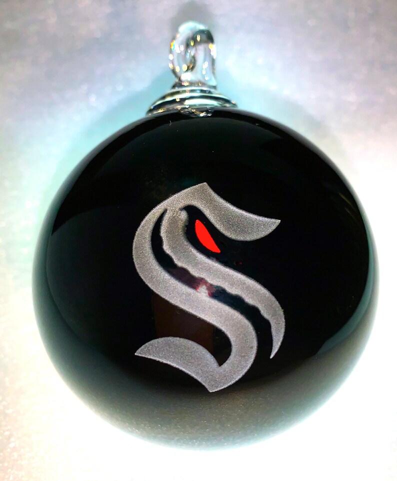 Seattle Kraken Hockey Team Blown Glass Ornament Etsy