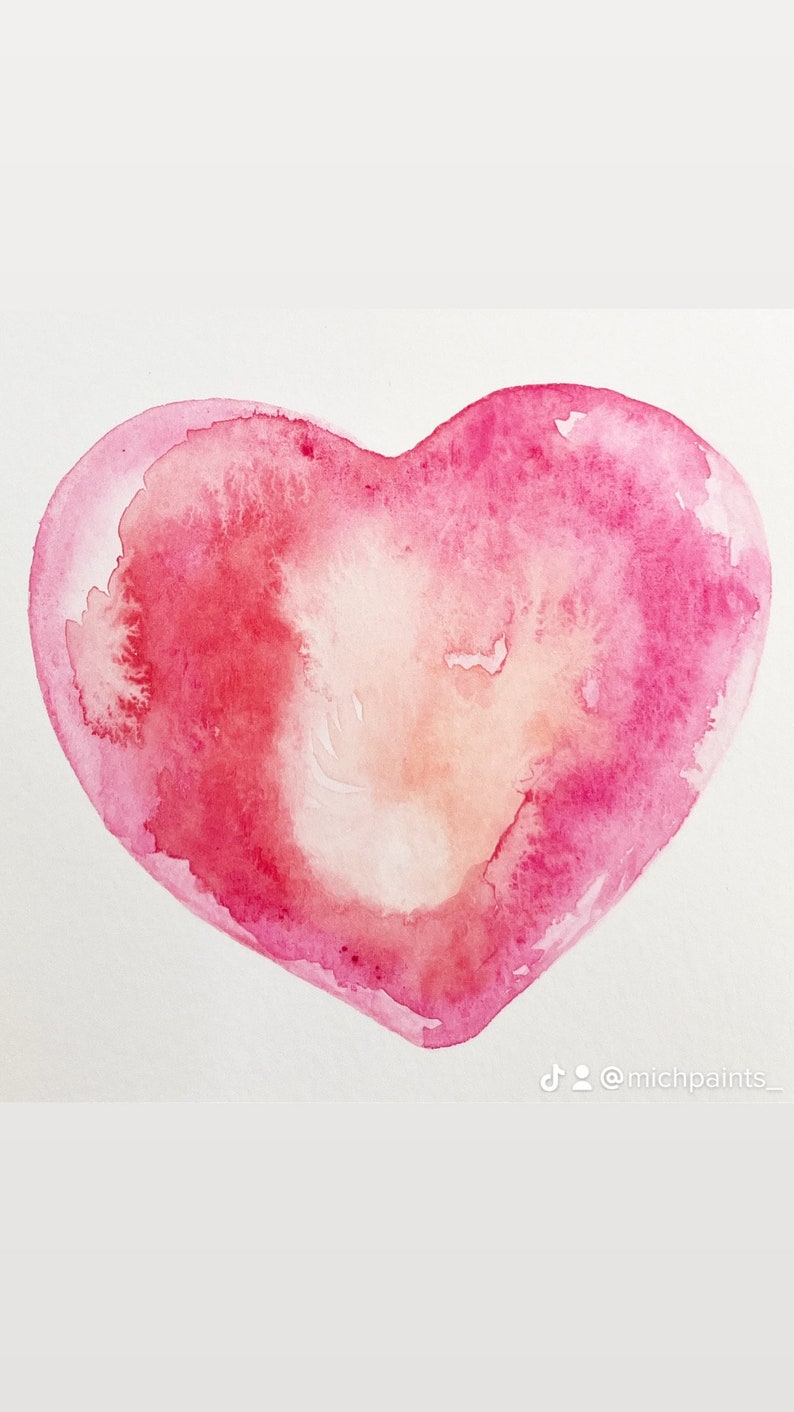 Custom Watercolor Heart Painting image 2