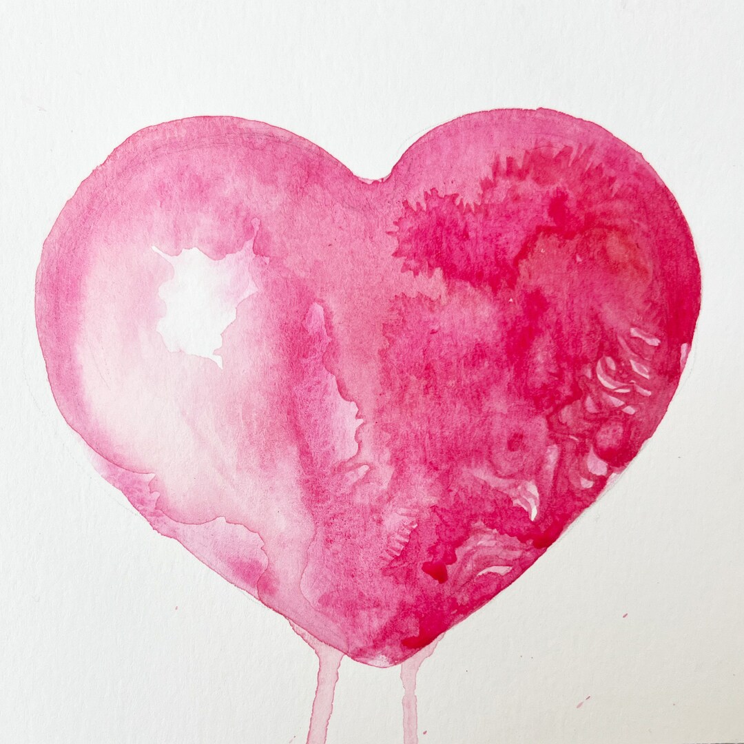 Custom Watercolor Heart Painting - Etsy