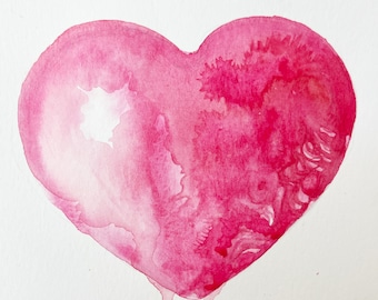 Custom Watercolor Heart Painting