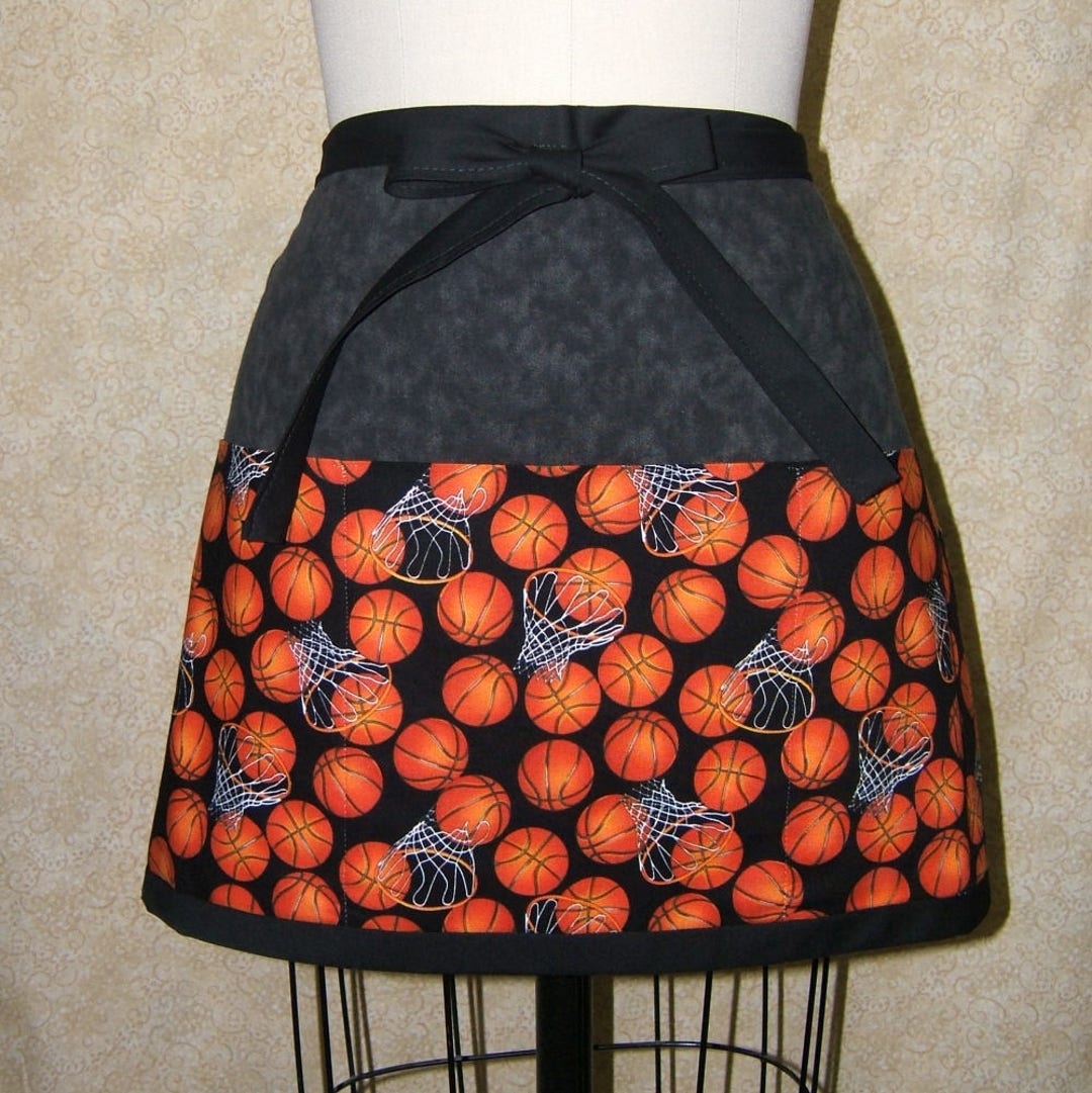 Basketball Print Half Apron: Cotton Crafting, Cooking, Gardening - Etsy