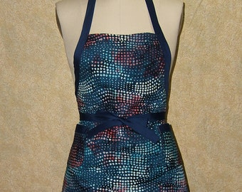 Batik Stars & Stripes Cotton Apron: Patriotic Chef Apron