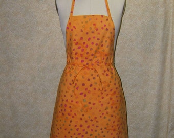 Batik apron chef cell pocket cotton rainbow yellow lined x tall x long bright colors sunny 30 1/4" L 22" W 33" ties ready to ship