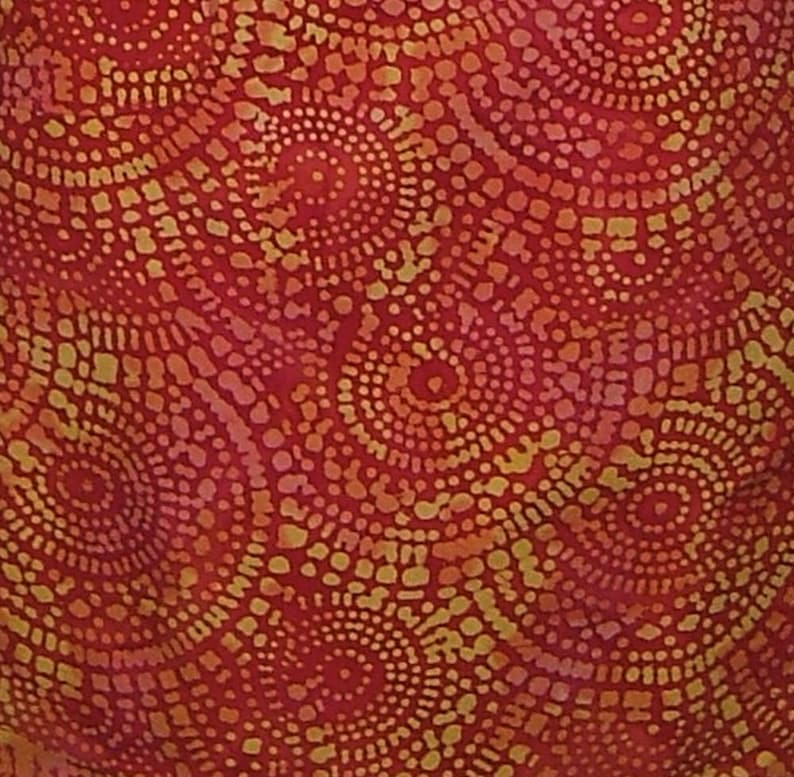 Sparks flying apron xtall long batik print yellow red orange cotton lined pocket boho hippie free spirit 29 34 long 21 wide 33 long ties