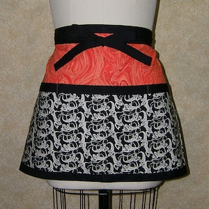 Handmade Halloween Half Apron: Swirling Spirits, Ghost Print Pockets