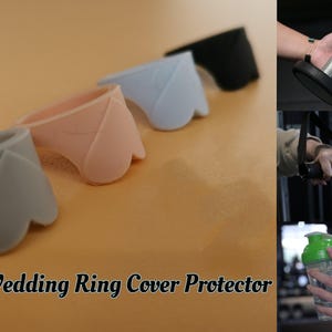 Protetor de anel para malhar 4 peças protetores de anel de silicone para homens e mulheres protetor de capa de alianças de casamento em forma de coração