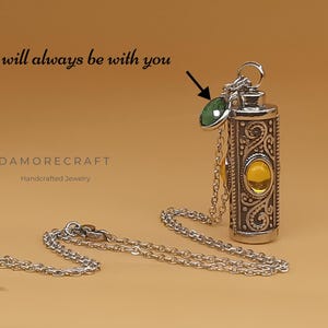 Erinnerungs-Halskette für Asche-Urne-Halskette - Vintage geschnitzte Zylinder-Einäscherungs-Halskette-Urne-Halskette (Get O Kette & Schlangenkette)