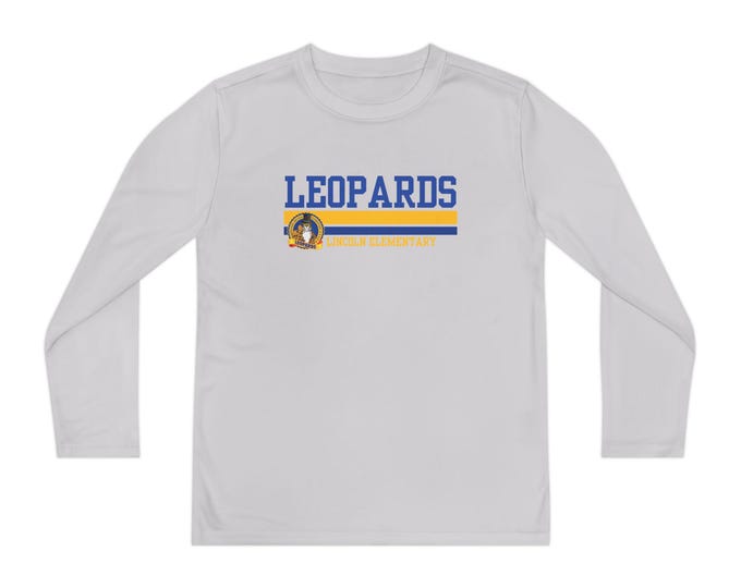 Long Sleeve Athletic T-Shirt Featuring Lincoln Leopards Logo