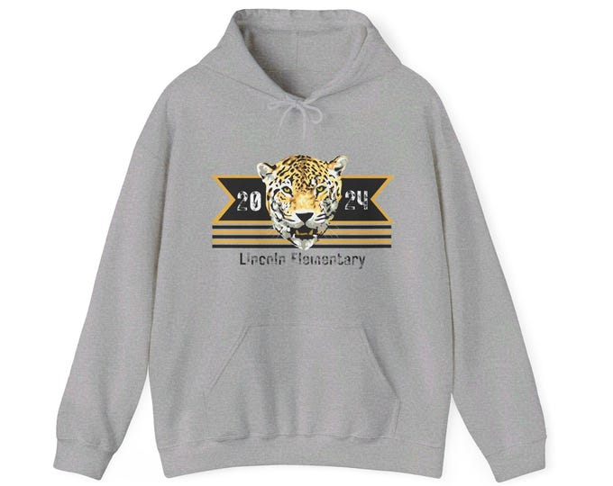 Classic Leopard Design, Heavy Hooded Sweatshirt