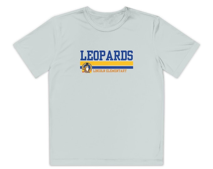 Short Sleeve Athletic T-Shirt Featuring Lincoln Leopards Logo