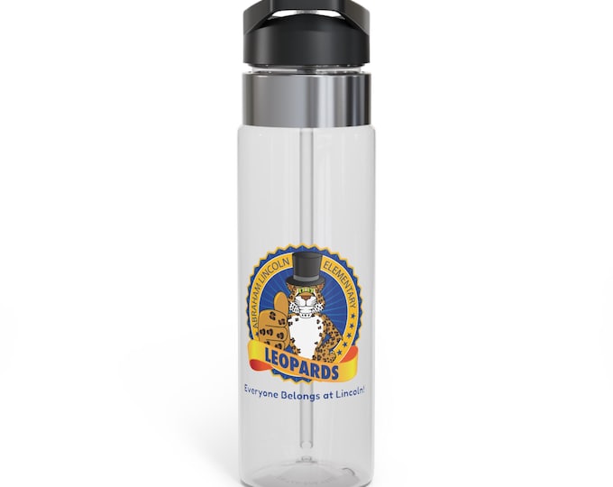 20oz Lincoln Leopard Mascot Water Bottle