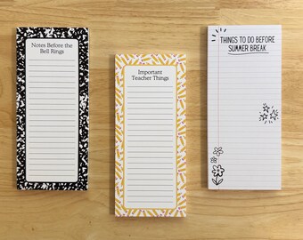 Teacher Appreciation Notepads, Teacher Gift, School Notepad