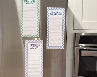 Buy This or Starve Notepad, Things I'll Forget Anyway Notepad, Stuff That Won't Buy Itself Notepad
