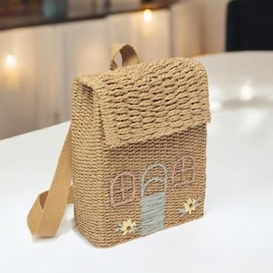 Sac à dos en paille fait main pour enfants