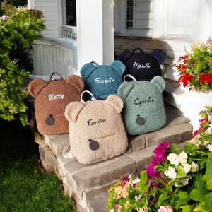 Sac à dos en velours côtelé fait main - Sac d'hiver personnalisé - Sac à dos brodé personnalisé pour adolescents et enfants